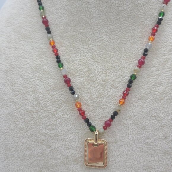 J Crew Factory Beaded Necklace with Pendant NWOT! - Picture 6 of 10
